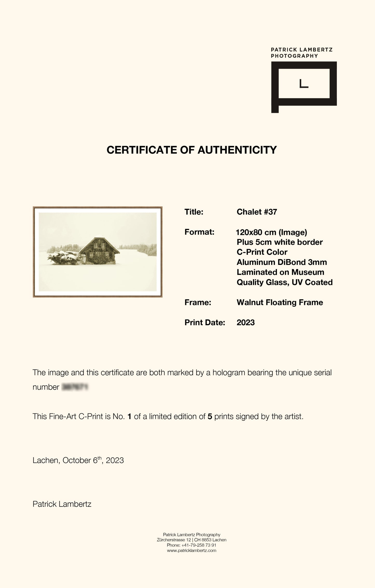 Chalet #5 | 120x80 cm | Edition of 5